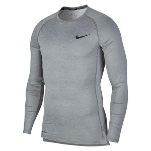 Nike Pro Tight Fit Long-sleeve Top Smoke Grey-Lt Smoke Grey-Black