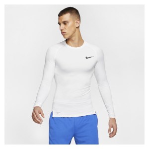 Nike Pro Tight Fit Long-sleeve Top White-Black