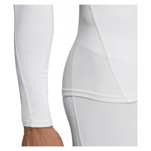 Adidas-LP Alphaskin Sport+ 3-stripes Long Sleeve Top White