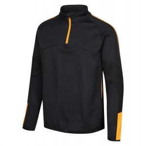 Classic Pro Team 1/4 Zip Midlayer Black-Amber