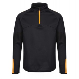 Classic Pro Team 1/4 Zip Midlayer Black-Amber