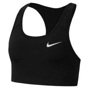 Nike Womens Swoosh Medium Support Sports Bra Black-Black-White