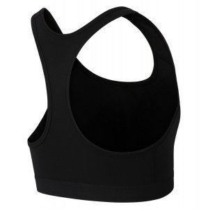 Nike Womens Swoosh Medium Support Sports Bra Black-Black-White