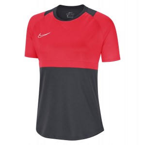 Nike Womens Dri-fit Academy Pro Short Sleeve Top Anthracite-Bright Crimson-White