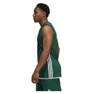 Adidas 3G Speed Reversible Basketball Jersey Dark Green-White