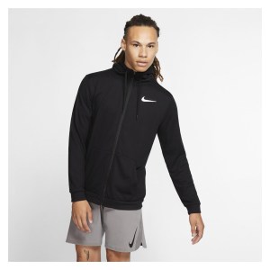 Nike Dri-FIT Full-Zip Training Hoodie Black-White