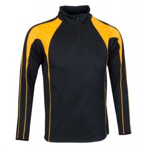 Classic Team 1/4 Zip Midlayer Black-Amber