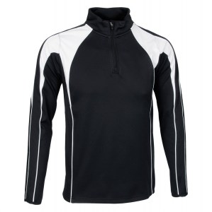 Classic Team 1/4 Zip Midlayer Black-White