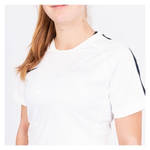 Neon-Nike Womens SS Training Tee White-Navy