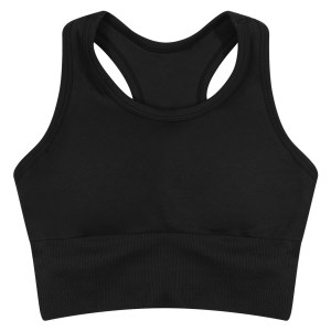 Womens Seamless Crop Top Jet Black