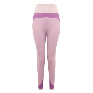 Womens Seamless Panelled Tights Light Pink Purple