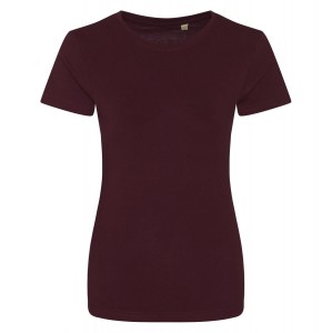 Womens Organic Cotton Tee (W) Burgundy
