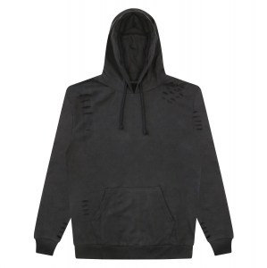 DISTRESSED HOODIE Jet Black
