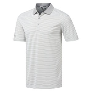 adidas 2-colour Stripe Polo White-Grey