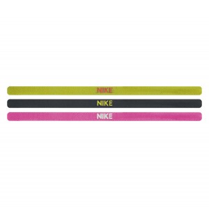 Nike Nike Elastic Headbands (3-pack) Volt-Black-Hyper Pink