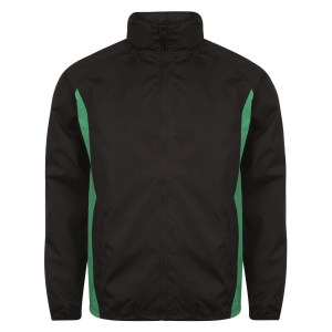 Behrens Shower Proof Tracksuit Top Black-Emerald