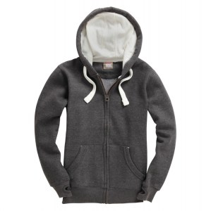 Premium Zip Hoodie Black Melange