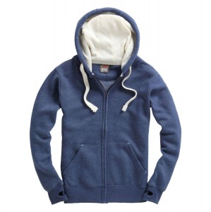 Premium Zip Hoodie Navy Melange