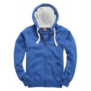 Premium Zip Hoodie Royal Melange
