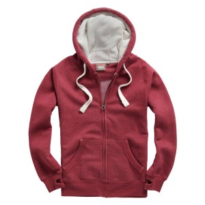 Premium Zip Hoodie Wine Melange