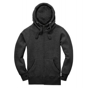 Premium Zip Hoodie Black Melange-Black Melange