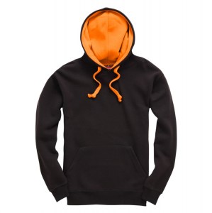 Heavyweight OH Contrast Hoodie Black-Neon Orange