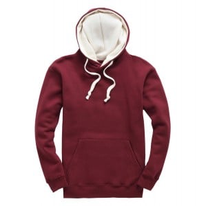 Heavyweight OH Contrast Hoodie Burgundy-Ecru