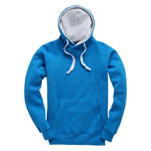 Heavyweight OH Contrast Hoodie Electric Blue-White