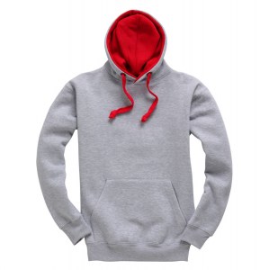 Heavyweight OH Contrast Hoodie Grey-Red