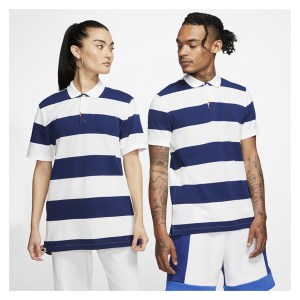 Nike Slim Stripe Golf Polo Blue Void-White-White