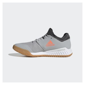 adidas Court Team Bounce Indoor Shoes Grey Two-Signal Coral-Grey Six
