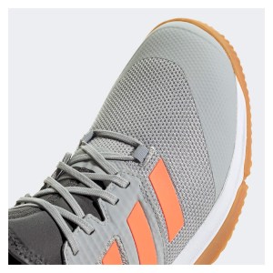adidas Court Team Bounce Indoor Shoes Grey Two-Signal Coral-Grey Six