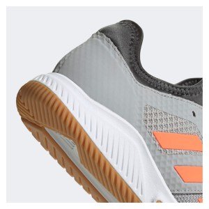 adidas Court Team Bounce Indoor Shoes Grey Two-Signal Coral-Grey Six