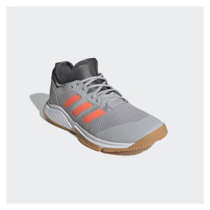 adidas Court Team Bounce Indoor Shoes Grey Two-Signal Coral-Grey Six