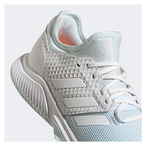 adidas Court Team Bounce Shoes Sky Tint-Ftwr White-Signal Orange