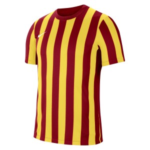 Nike Dri-FIT Striped Division 4 Short Sleeve Jersey University Red-Tour Yellow-White