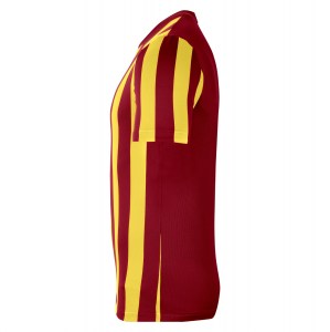 Nike Dri-FIT Striped Division 4 Short Sleeve Jersey University Red-Tour Yellow-White