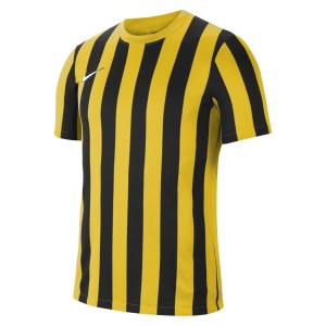 Nike Dri-FIT Striped Division 4 Short Sleeve Jersey Tour Yellow-Black-White
