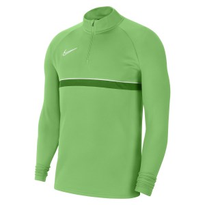 Nike Academy 21 Dri-FIT 1/4 Zip Midlayer (M) Lt Green Spark-White-Pine Green-White