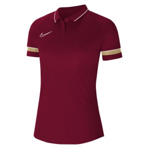 Nike Womens Academy 21 Dri-FIT Performance Polo (W) Team Red-White-Jersey Gold-White
