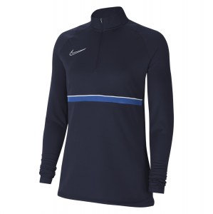 Nike Womens Academy 21 Dri-FIT 1/4 Zip Midlayer (W) Obsidian-White-Royal Blue-White