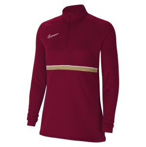 Nike Womens Academy 21 Dri-FIT 1/4 Zip Midlayer (W) Team Red-White-Jersey Gold-White