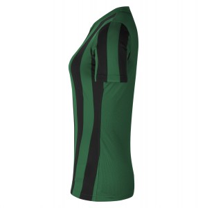 Nike Womens Dri-FIT Division 4 Striped Short Sleeve Shirt (W) Pine Green-Black-White
