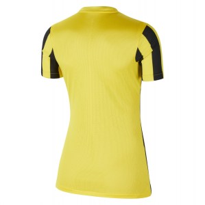Nike Womens Dri-FIT Division 4 Striped Short Sleeve Shirt (W) Tour Yellow-Black-White