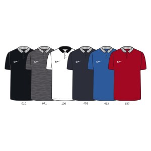 Nike Dri-FIT Park Poly Cotton Polo (M) Charcoal Heathr-Htr-White-White