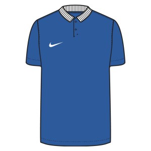 Nike Dri-FIT Park Poly Cotton Polo (M) Royal Blue-White-White