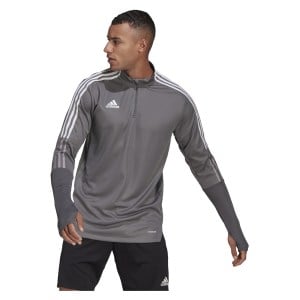 Adidas Tiro 21 1/4 Zip Training Top Team Grey Four