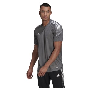 Adidas Condivo 21 Primeblue Training Jersey Team Grey Four-White