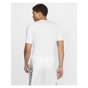 Nike Tight-Fit Short-Sleeve Top White-Black