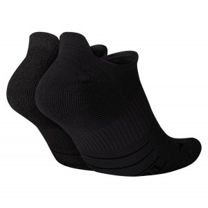 Nike Multiplier Running No-Show Socks (2 Pairs) Black-White